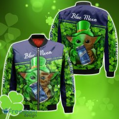 Blue Moon Baby Yoda St Patrick’s Day Bomber 3D For Men Women
