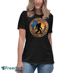 Buffalo Bills Bigfoot We Believe T-Shirt, Hoodie, Sweatshirt - Women's Relaxed Short Sleeve Jersey Tee