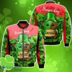 Burger King Baby Yoda St Patrick’s Day Bomber 3D For Men Women