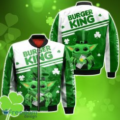 Burger King Irish St Patrick Day Baby Yoda Bomber 3D For Men Women