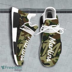 Camo Camouflage Miami Marlins MLB Sport Teams NMD Human Race Shoes Running Shoes For Men And Women