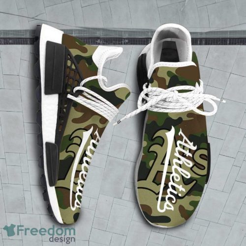 Camo Camouflage Oakland Athletics MLB Sport Teams NMD Human Race Shoes Running Shoes For Men And Women Product Photo 1