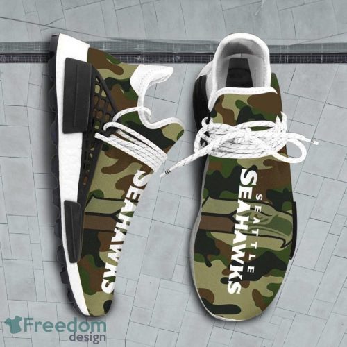 Camo Camouflage Seattle Seahawks NFL NMD Human Race Shoes Running Shoes Product Photo 1