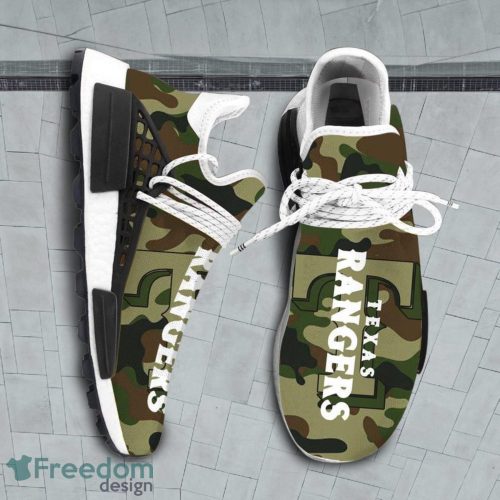 Camo Camouflage Texas Rangers MLB Sport Teams NMD Human Race Shoes Running Shoes For Men And Women Product Photo 1