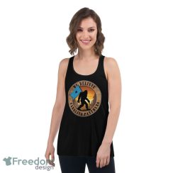 Carolina Panthers Bigfoot We Believe T-Shirt, Hoodie, Sweatshirt - Women's Flowy Racerback Tank