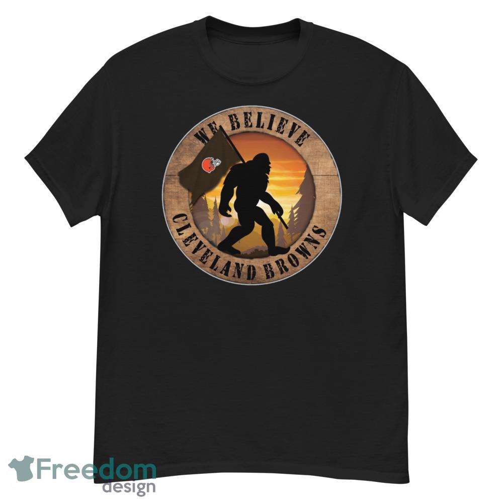 Cleveland Browns Bigfoot We Believe T Shirt, Hoodie, Sweatshirt image Cleveland Browns Bigfoot We Believe T-Shirt, Hoodie, Sweatshirt - G500 Men’s Classic T-Shirt