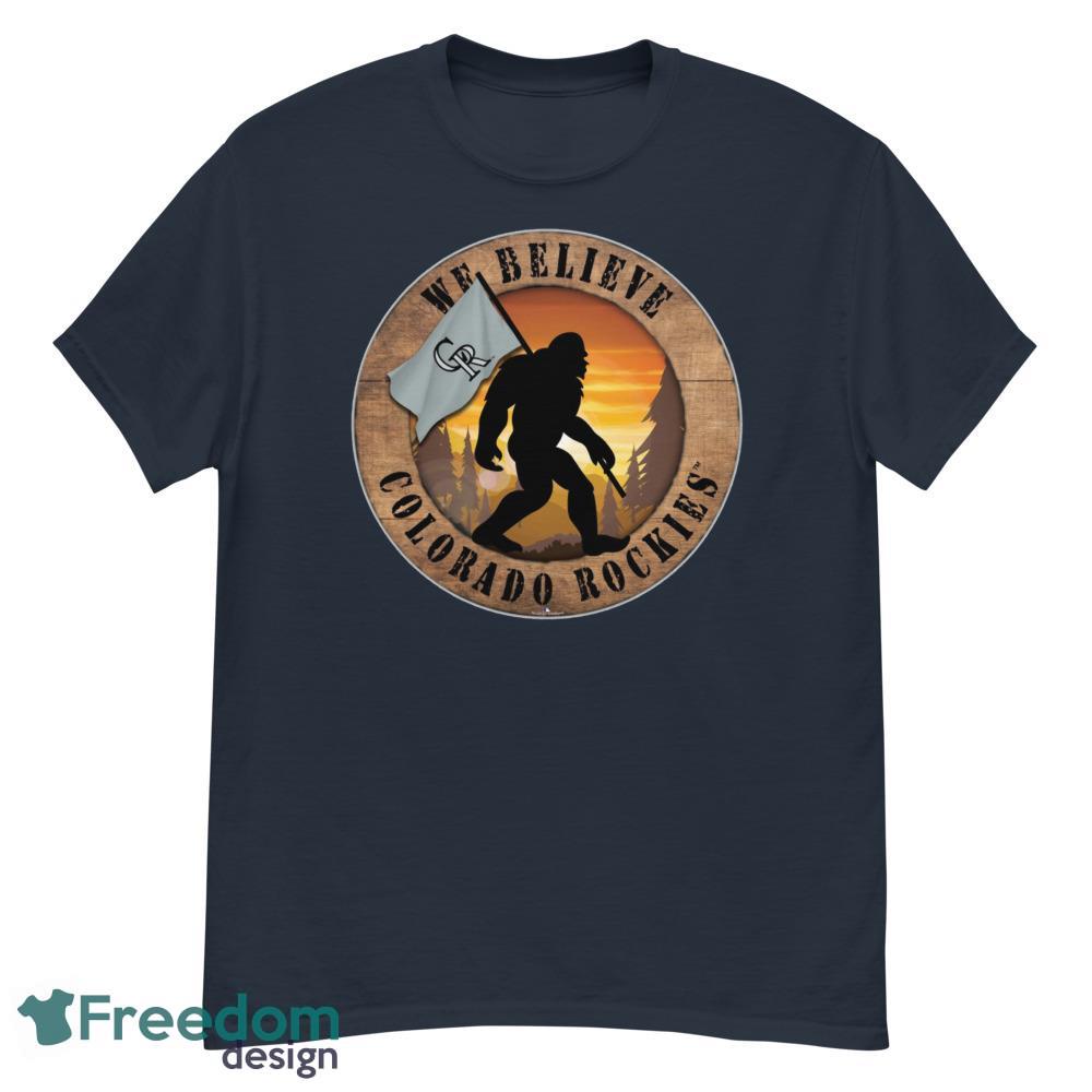 Colorado Rockies Bigfoot We Believe T Shirt, Hoodie, Sweatshirt image Colorado Rockies Bigfoot We Believe T-Shirt, Hoodie, Sweatshirt - G500 Men’s Classic T-Shirt-1