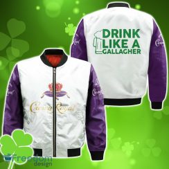 Crown Royal Whisky Drink Like A Gallagher Patrick Day Bomber 3D For Men Women
