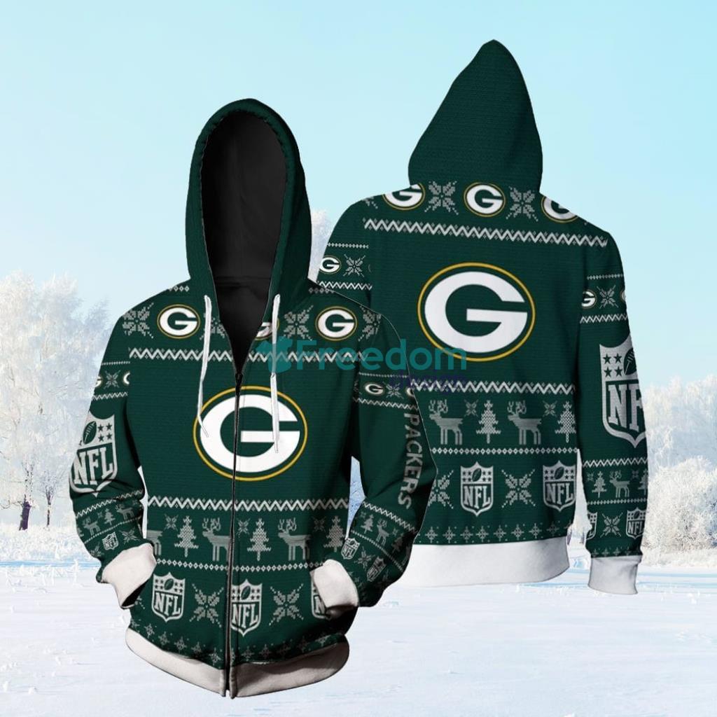 Green Bay Packers Nfl Ugly Sweatshirt Christmas 3D Zip Hoodie 3D All Over Print Product Photo 1