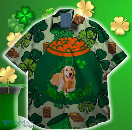 Happy Dog Shamrock LePrechaun St. Patrick day Hawaiian Shirt Pacific - Happy Dog Shamrock LePrechaun St. Patrick day Hawaiian Shirt Pacific