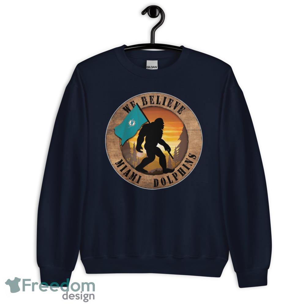 miami-dolphins-bigfoot-we-believe-t-shirt-hoodie-sweatshirt-4.jpeg Miami Dolphins Bigfoot We Believe T-Shirt, Hoodie, Sweatshirt - Unisex Crewneck Sweatshirt-1