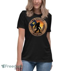 Michigan Bigfoot We Believe T-Shirt, Hoodie, Sweatshirt - Women's Relaxed Short Sleeve Jersey Tee