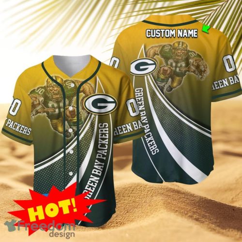 Personalized Green Bay Packers Mascot 3D NFL Baseball Jersey Shirt Product Photo 1