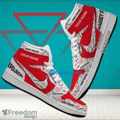 Personalized Truck Farmer Massey Ferguson Logo Air Jordan Hightop 1 Shoes For Sneakers Fans - Truck Farmer Massey Ferguson Logo Air Jordan Hightop 1 Shoes Personalized Photo 1