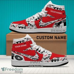 Personalized Truck Farmer YTO Group Logo Air Jordan Hightop 1 Shoes For Sneakers Fans - Truck Farmer YTO Group Logo Air Jordan Hightop 1 Shoes Personalized Photo 2