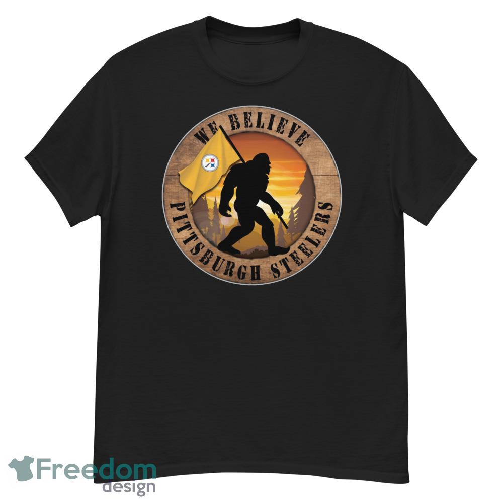 pittsburgh-steelers-bigfoot-we-believe-t-shirt-hoodie-sweatshirt-1.jpeg Pittsburgh Steelers Bigfoot We Believe T-Shirt, Hoodie, Sweatshirt - G500 Men’s Classic T-Shirt