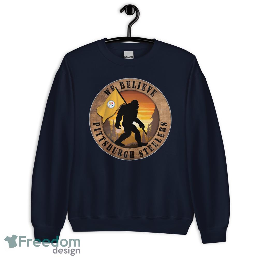 pittsburgh-steelers-bigfoot-we-believe-t-shirt-hoodie-sweatshirt-4.jpeg Pittsburgh Steelers Bigfoot We Believe T-Shirt, Hoodie, Sweatshirt - Unisex Crewneck Sweatshirt-1