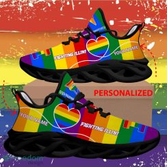 Rainbow LGBT Love NCAA Illinois Fighting Illini Max Soul Shoes Personalized - Rainbow LGBT Love NCAA Illinois Fighting Illini Max Soul Shoes Personalized Photo 2