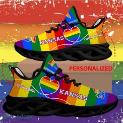 Rainbow LGBT Love NCAA Kansas Jayhawks Max Soul Shoes Personalized - Rainbow LGBT Love NCAA Kansas Jayhawks Max Soul Shoes Personalized Photo 2