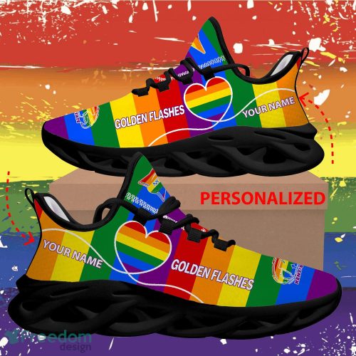 Rainbow LGBT Love NCAA Kent State Golden Flashes Max Soul Shoes Personalized - Rainbow LGBT Love NCAA Kent State Golden Flashes Max Soul Shoes Personalized Photo 2