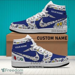 Rooms To Go Brand Logo Custom Name Air Jordan Hightop Shoes For Sneakers Fans - rooms to go Logo Personalized Air Jordan Hightop Shoes Photo 2