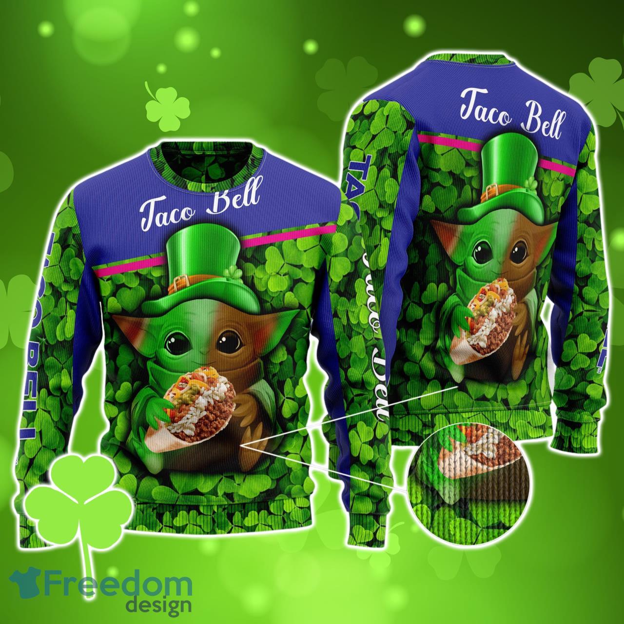 Taco Bell Baby Yoda St Patrick’s Day 3D Sweater For Men And Women Product Photo 1