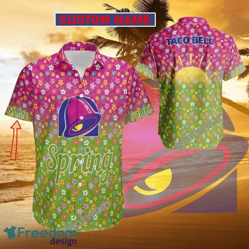 Taco Bell Logo Brand 3D Hawaiian Shirt New Custom Name Tropical Beach Gift For Fans - Taco Bell Logo Brand 3D Hawaiian Shirt New Custom Name Tropical Beach Gift For Fans