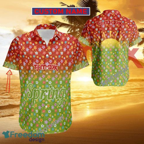 T.J. Maxx Logo Brand 3D Hawaiian Shirt New Custom Name Tropical Beach Gift For Fans - T.J. Maxx Logo Brand 3D Hawaiian Shirt New Custom Name Tropical Beach Gift For Fans