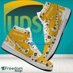 Ups Brand Logo Custom Name Air Jordan Hightop Shoes For Sneakers Fans Ups Brand Logo Custom Name Air Jordan Hightop Shoes For Sneakers Fans