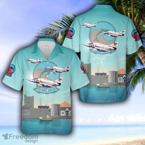 US Navy A-4L Skyhawk Of Attack Squadron 203 (VA-203) Blue Dolphins Hawaiian Shirt Unisex Fans Gift - US Navy A-4L Skyhawk Of Attack Squadron 203 (VA-203) Blue Dolphins Hawaiian Shirt Unisex Fans Gift