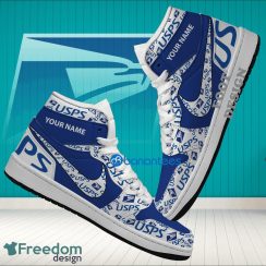 Usps Brand Logo Custom Name Air Jordan Hightop Shoes For Sneakers Fans Usps Brand Logo Custom Name Air Jordan Hightop Shoes For Sneakers Fans