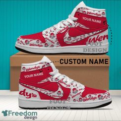 WENDY'S Brand Logo Custom Name Air Jordan Hightop Shoes For Sneakers Fans - WENDY'S Logo Personalized Air Jordan Hightop Shoes Photo 2