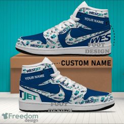 Westjet Souvenir Brand Logo Custom Name Air Jordan Hightop Shoes For Sneakers Fans - westjet Souvenir Logo Personalized Air Jordan Hightop Shoes Photo 2