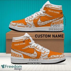WHATABURGER Brand Logo Custom Name Air Jordan Hightop Shoes For Sneakers Fans - WHATABURGER Logo Personalized Air Jordan Hightop Shoes Photo 2