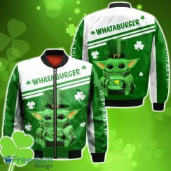Whataburger Irish St Patrick Day Baby Yoda Bomber 3D For Men Women