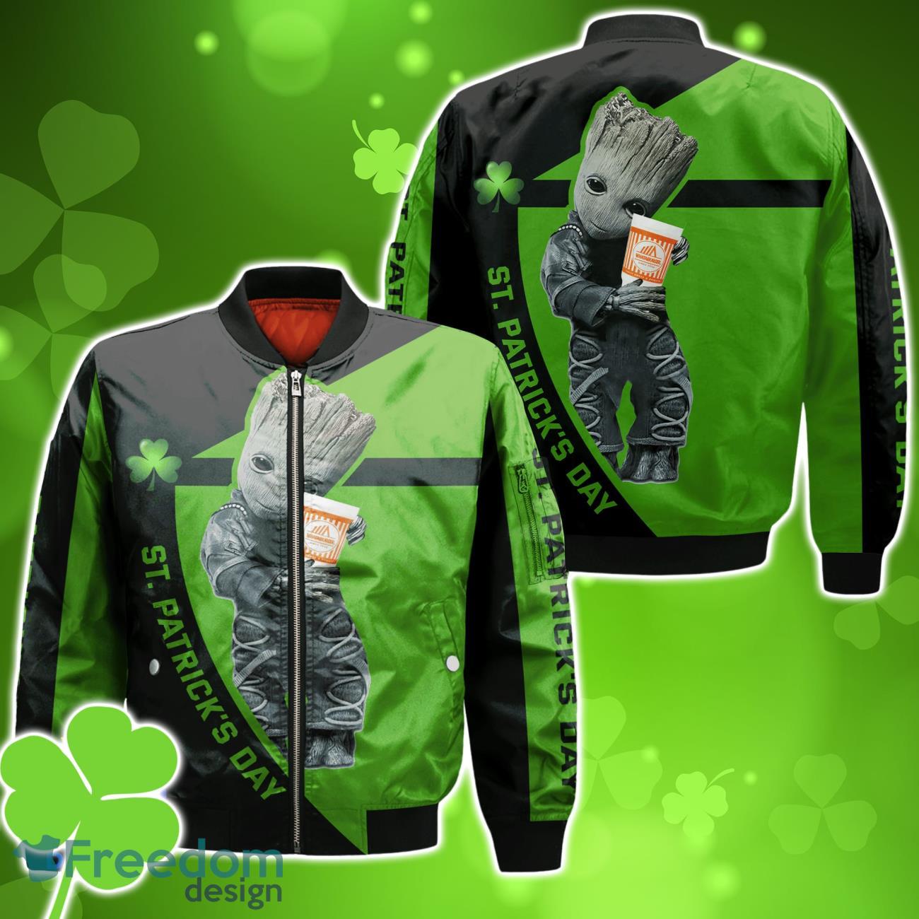 Whataburger St Patrick Day Bomber 3D For Men Women image Whataburger St Patrick Day Bomber 3D For Men Women Product Photo 1