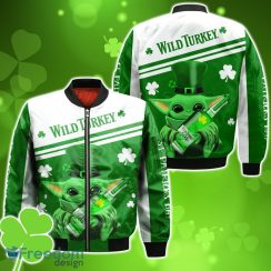 Wild Turkey Irish St Patrick Day Baby Yoda Bomber 3D For Men Women