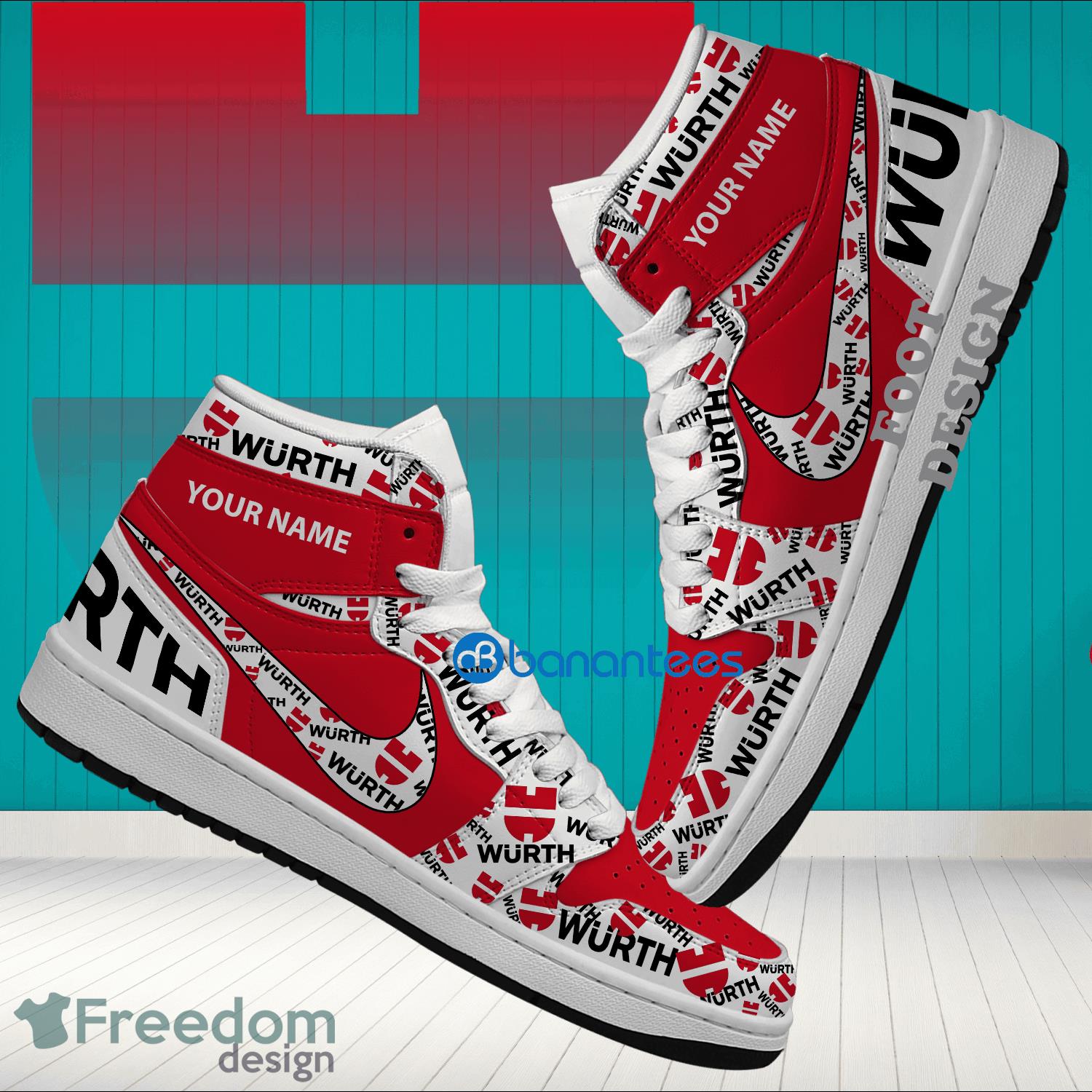 WÜRTH Brand Logo Custom Name Air Jordan Hightop Shoes For Sneakers Fans image WÜRTH Brand Logo Custom Name Air Jordan Hightop Shoes For Sneakers Fans - WÜRTH Logo Personalized Air Jordan Hightop Shoes Photo 1