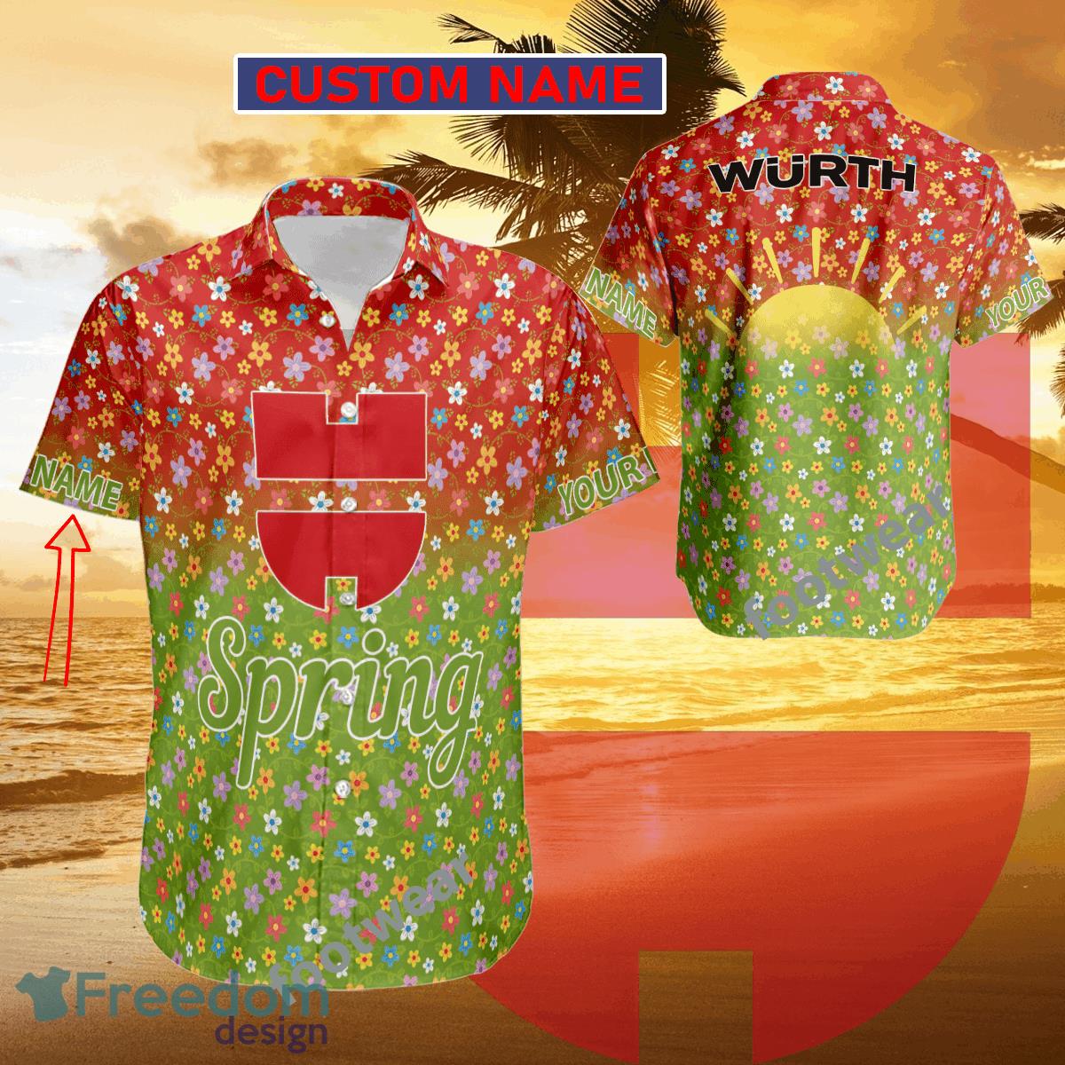 WÜRTH Logo Brand 3D Hawaiian Shirt New Custom Name Tropical Beach Gift For Fans - WÜRTH Logo Brand 3D Hawaiian Shirt New Custom Name Tropical Beach Gift For Fans