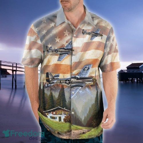 WWII North American P-51 Mustang Military Aircraft Hawaiian Shirt Vacation Gift Beach - WWII North American P-51 Mustang Military Aircraft Hawaiian Shirt_3