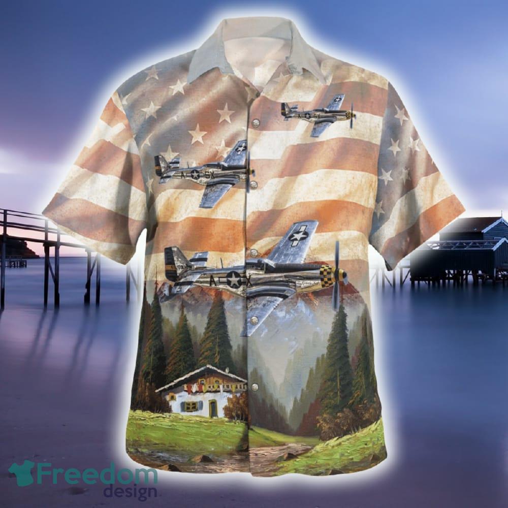 WWII North American P-51 Mustang Military Aircraft Hawaiian Shirt Vacation Gift Beach - WWII North American P-51 Mustang Military Aircraft Hawaiian Shirt_2