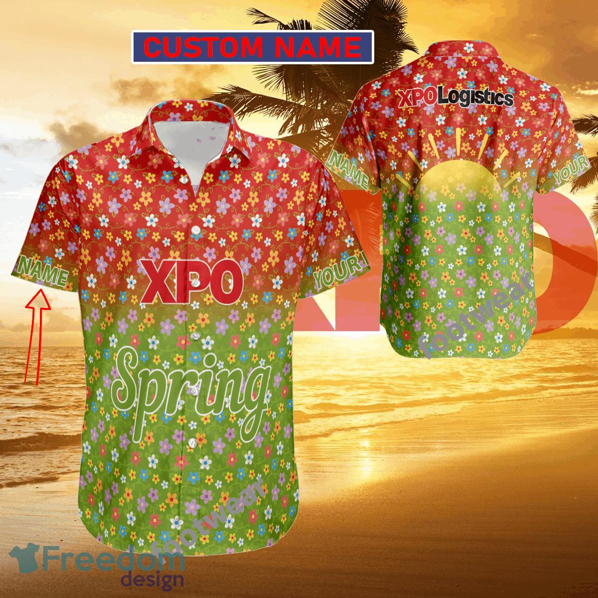 Xpo Logo Brand 3D Hawaiian Shirt New Custom Name Tropical Beach Gift For Fans - Xpo Logo Brand 3D Hawaiian Shirt New Custom Name Tropical Beach Gift For Fans