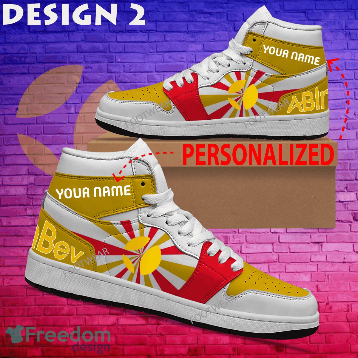 ABinbev Brand Logo Air Jordan 1 Hightop Shoes New Trending Custom Name image ABinbev Brand Logo Air Jordan 1 Hightop Shoes New Trending Custom Name - ABinbev Brand Logo Air Jordan 1 Hightop Shoes Style 2