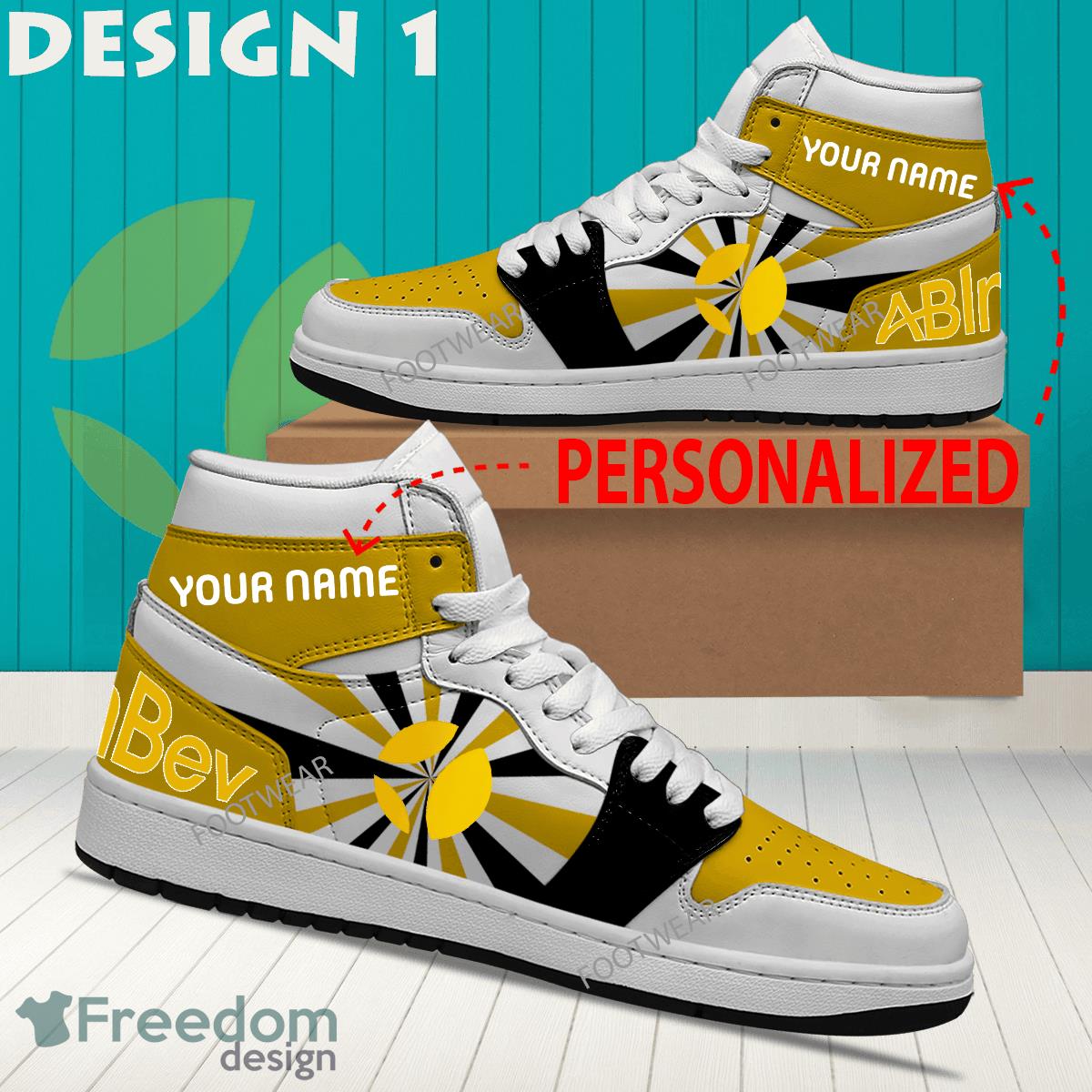 ABinbev Brand Logo Air Jordan 1 Hightop Shoes New Trending Custom Name image ABinbev Brand Logo Air Jordan 1 Hightop Shoes New Trending Custom Name - ABinbev Brand Logo Air Jordan 1 Hightop Shoes Style 1