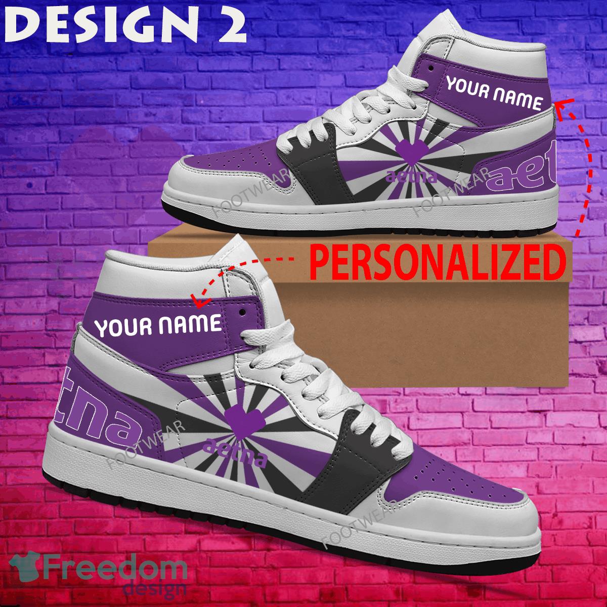 Aetna Brand Logo Air Jordan 1 Hightop Shoes New Trending Custom Name image Aetna Brand Logo Air Jordan 1 Hightop Shoes New Trending Custom Name - Aetna Brand Logo Air Jordan 1 Hightop Shoes Style 2