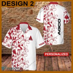 AGCO Tractor Flower Vintage Exotic All Over Print Hawaiian Shirt Gift For Fans Custom Name - AGCO Tractor Flower Vintage Hawaiian Shirt Style 2