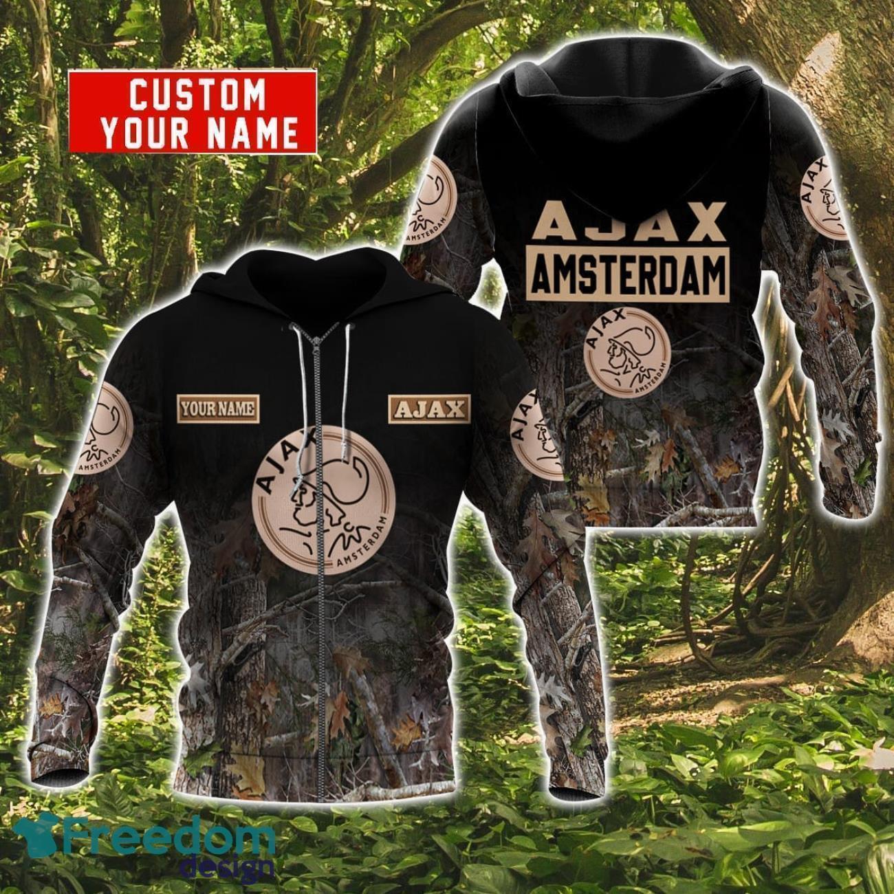 Ajax Amsterdam Personalized Name 3D Hoodie Zip Hoodie For Hunting And Sport Fans Product Photo 2