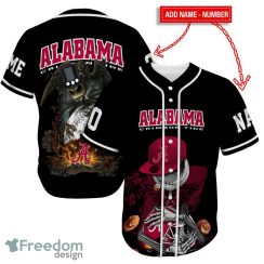 Alabama Crimson Tide Skull Black Custom Number And Name Baseball Jersey Shirt Alabama Crimson Tide Skull Black Custom Number And Name Baseball Jersey Shirt