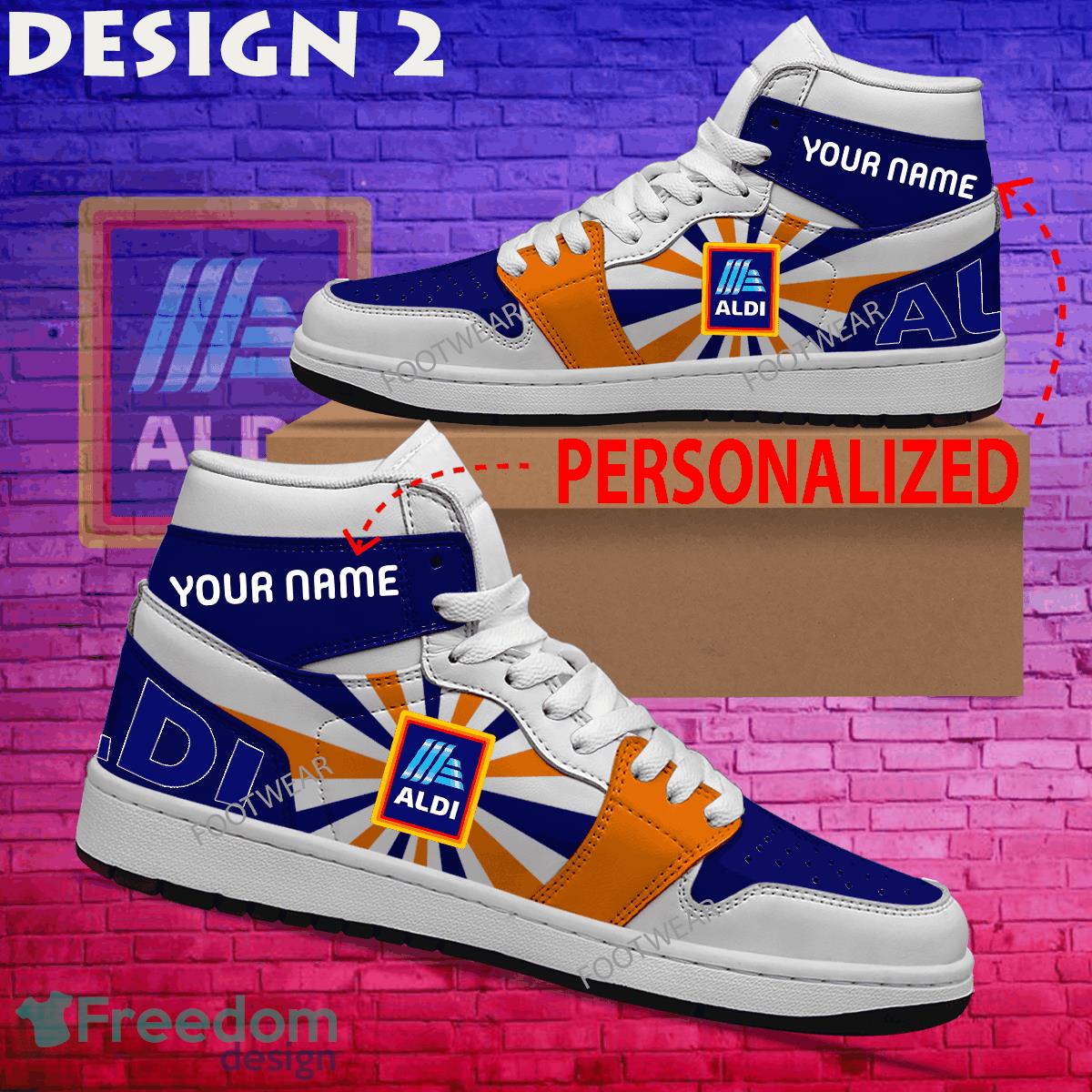 Aldi Brand Logo Air Jordan 1 Hightop Shoes New Trending Custom Name image Aldi Brand Logo Air Jordan 1 Hightop Shoes New Trending Custom Name - Aldi Brand Logo Air Jordan 1 Hightop Shoes Style 2
