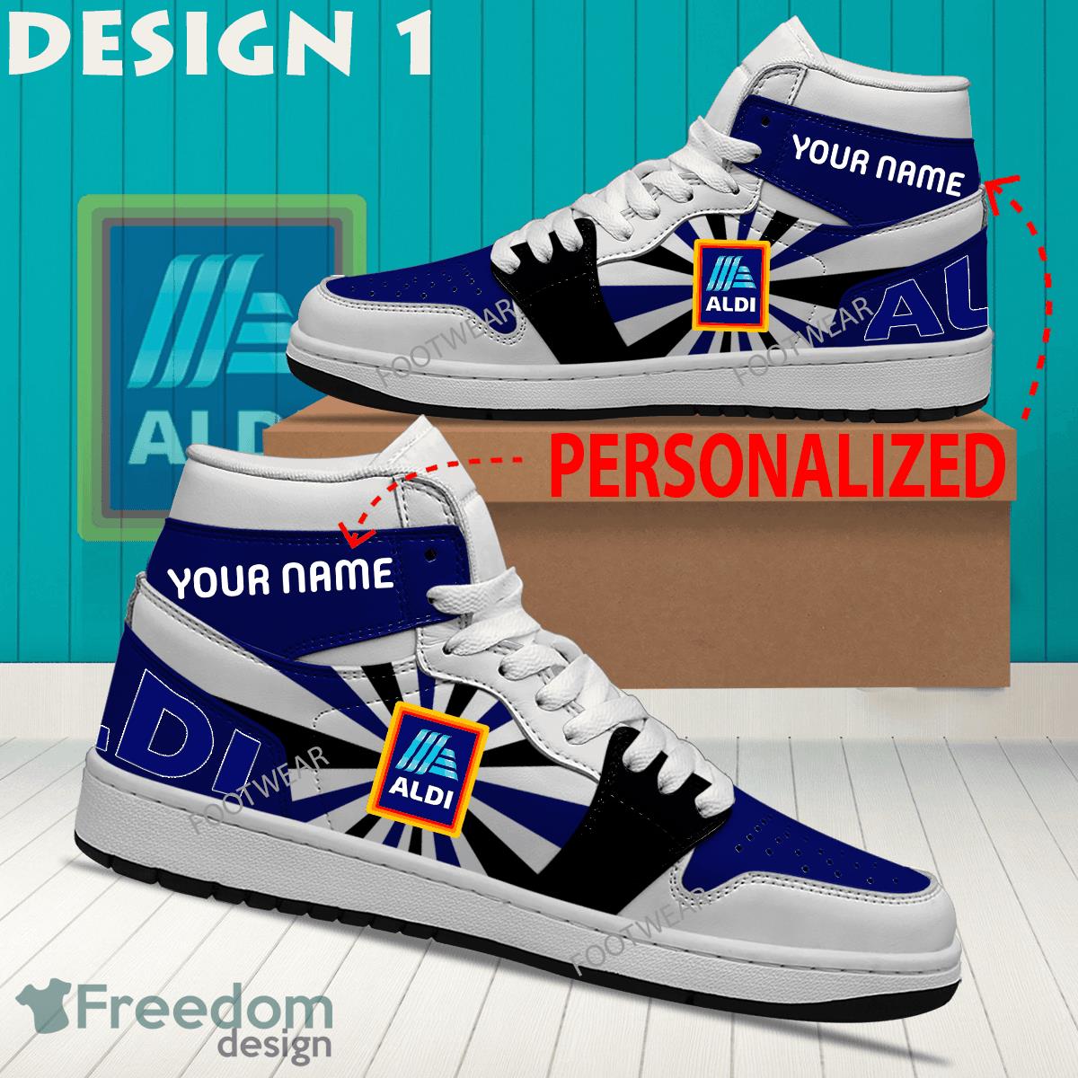 Aldi Brand Logo Air Jordan 1 Hightop Shoes New Trending Custom Name image Aldi Brand Logo Air Jordan 1 Hightop Shoes New Trending Custom Name - Aldi Brand Logo Air Jordan 1 Hightop Shoes Style 1
